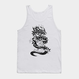 the dragon quetzalcoatl serpent king in ecopop totonac mandala tribal art Tank Top